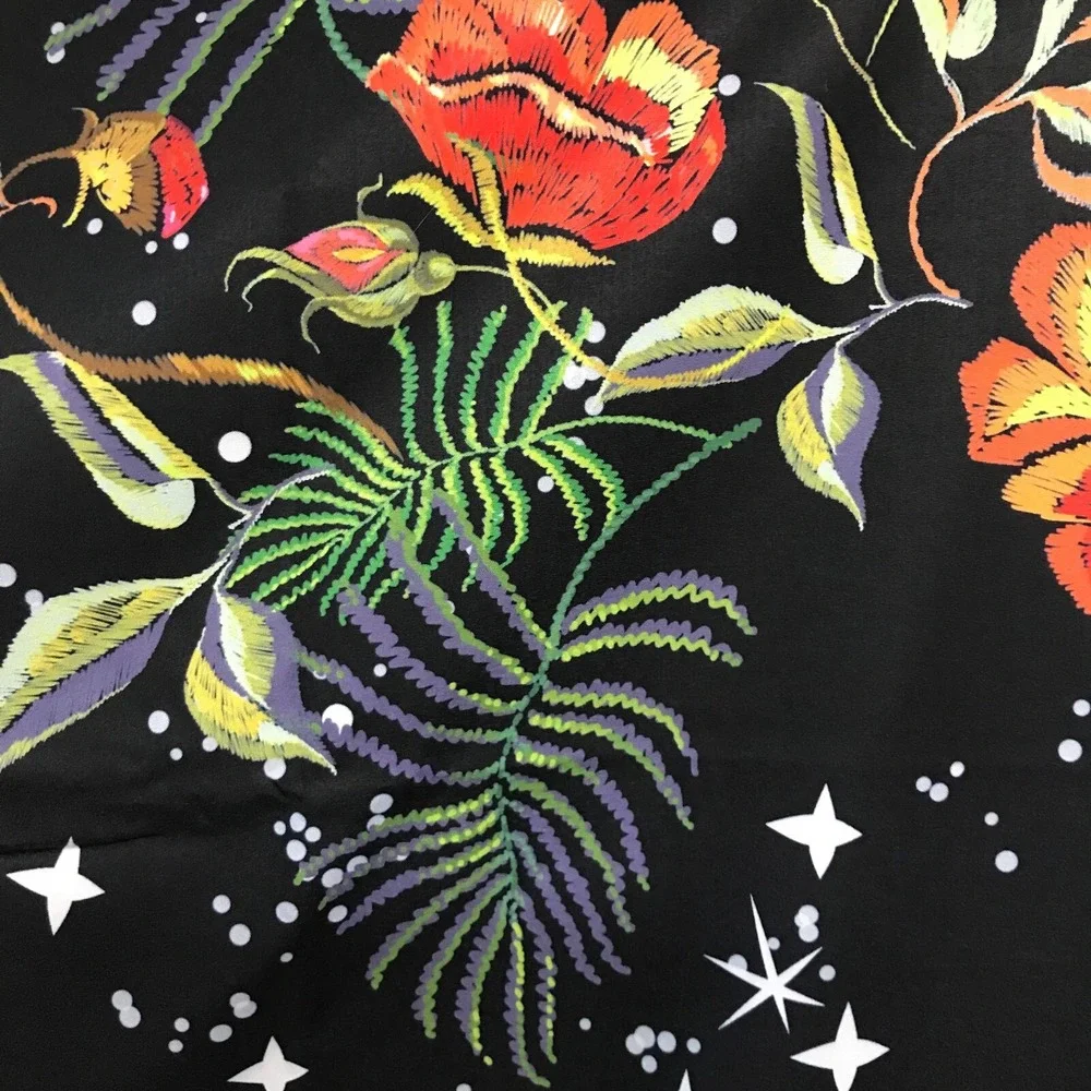Moon Phase Floral Tapestry Celestial Starry Night Wall Hanging 51x59 Black